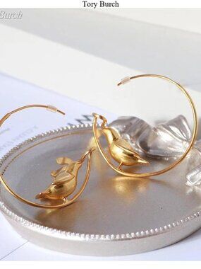 Tory Burch matte gold earrings